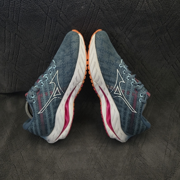 Mizuno Wave Inspire 19 Running Shoes Womens Sz 8 Athletic Sneakers Trainers Blue - Picture 3 of 9